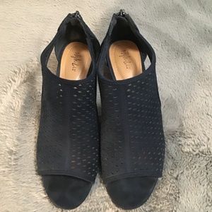 Style & Co. Peep Toe Mesh Shoes 9 1/2 Navy